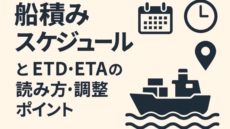 船積みスケジュールとETD/ETAの読み方・調整ポイントを徹底解説