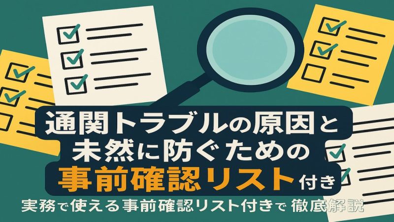 通関トラブルの原因と防止対策｜実務で使える事前確認リスト付きで徹底解説
