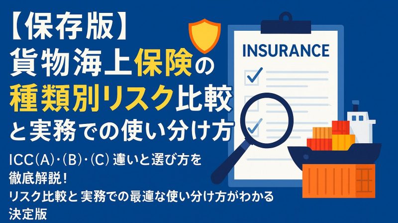 【保存版】貨物海上保険の種類別リスク比較と実務での使い分け方
