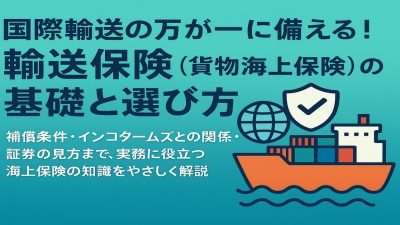 国際輸送の万が一に備える！輸送保険（貨物海上保険）の基礎と選び方